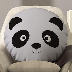 Almofada Redonda Avulsa Bichinhos 45cm X 45cm Panda