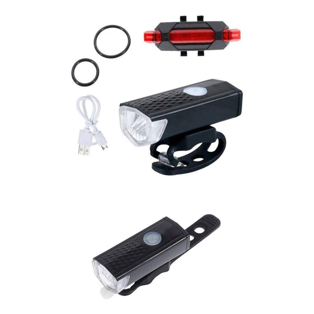 Lanterna De Bike Dianteiro E Traseiro Led Recarregável