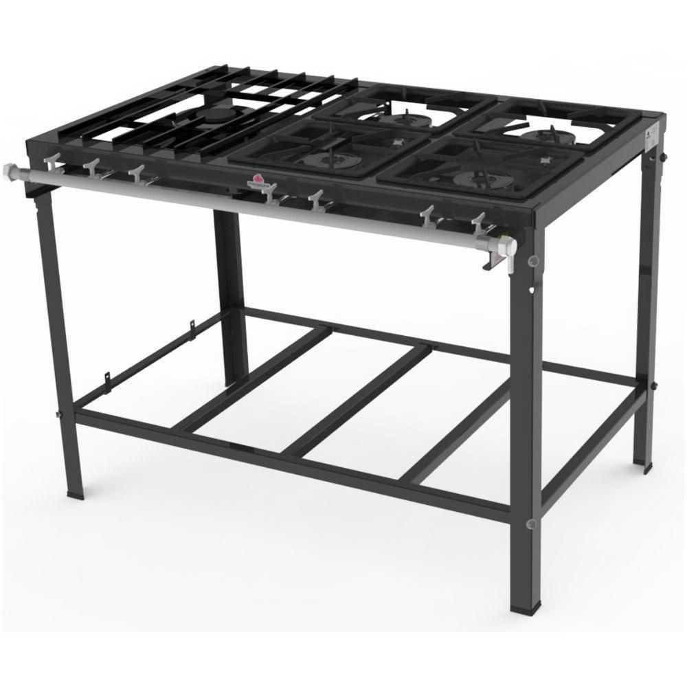 Fogão 5 Queimadores (4 Queim. simples e 1 Queim. duplo) c/ Registro p/ Forno PMS-510 - Progás