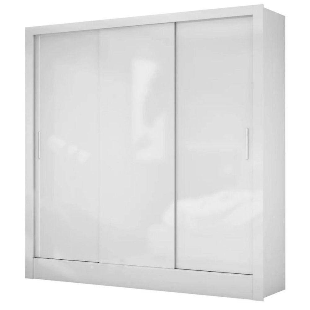 Guarda Roupa Casal Dubai 3 Portas de Correr e 3 Gvtas Branco