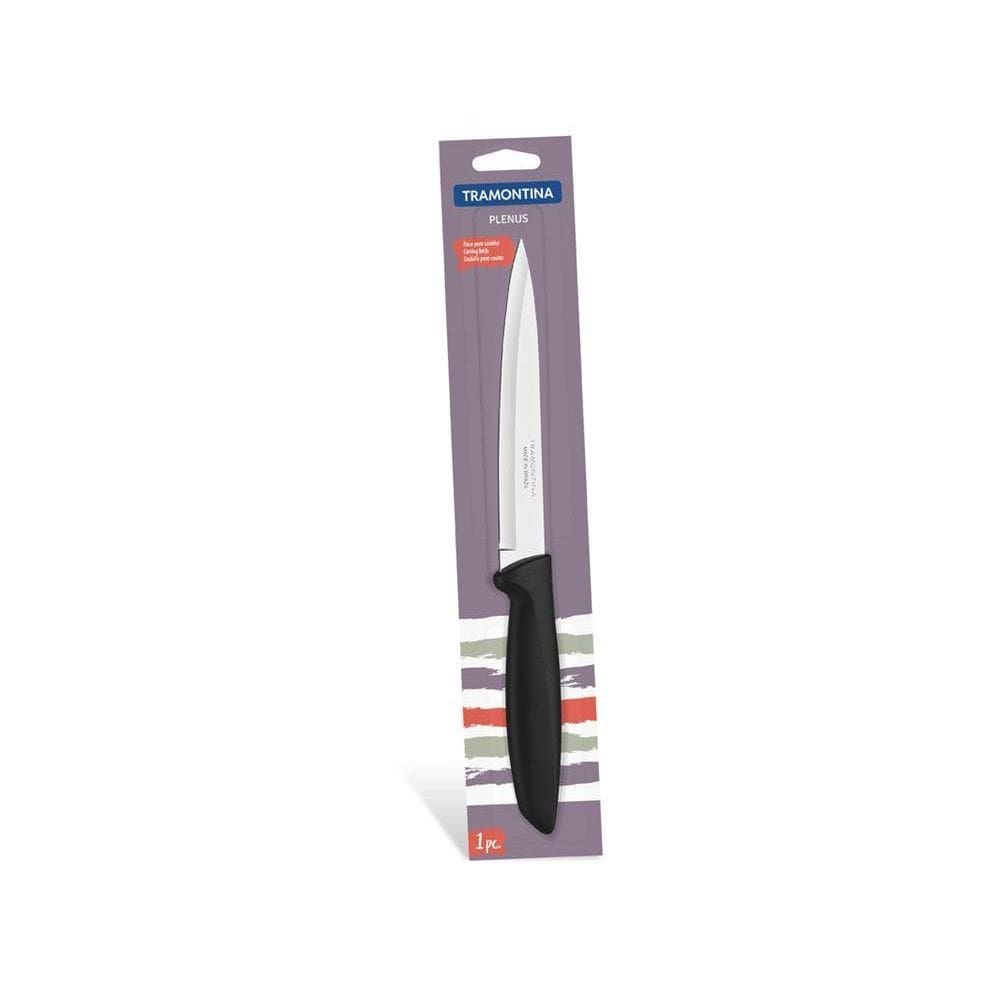Faca Para Cozinha 6 Plenus Preto Lamina De Aco Inox E Cabo De Polipropileno Tramontina