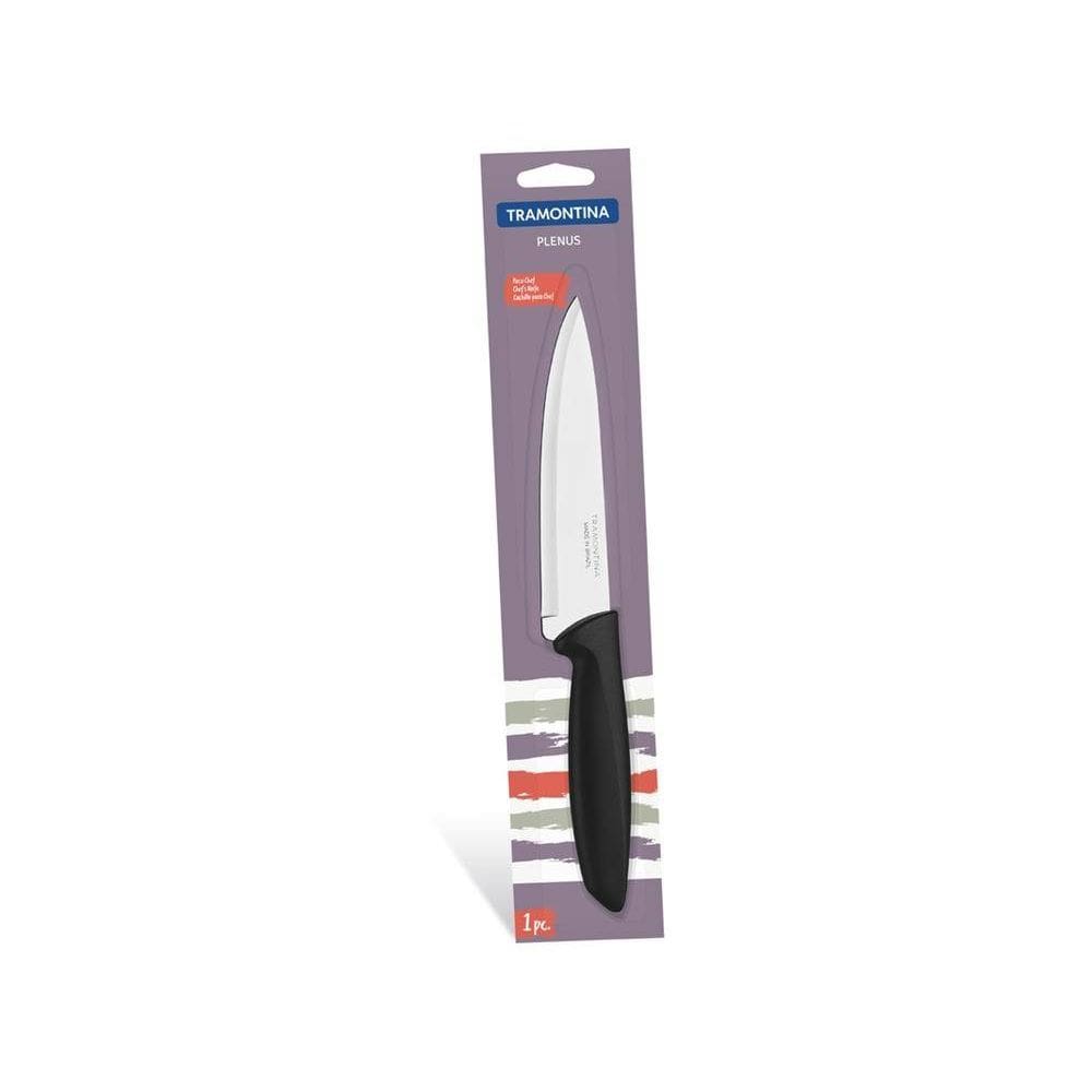 Faca Chef 6 Plenus Preto Lamina De Aco Inox E Cabo De Polipropileno Tramontina