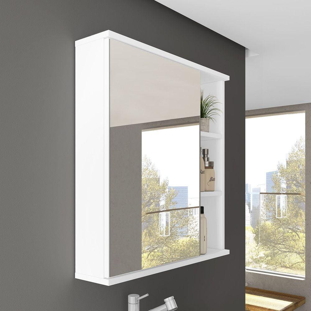 Espelheira para Banheiro 1 Porta Bia Móveis Bosi Branco