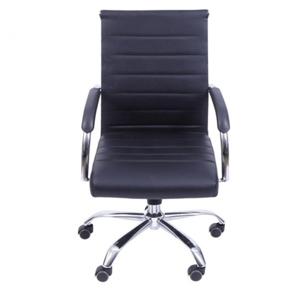 Cadeira para Escritório com Rodízio Florença OR Design Preto/Cromado