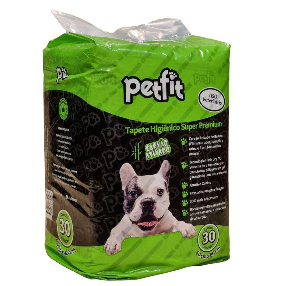 Tapete Higiênico Pet Para Cães Com Carvão Ativado de Bambu 60x80 cm Super Absorvente Premium Descartável