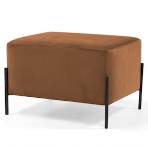 Puff Decorativo 60cm Base Aço Status B-262 Veludo Telha