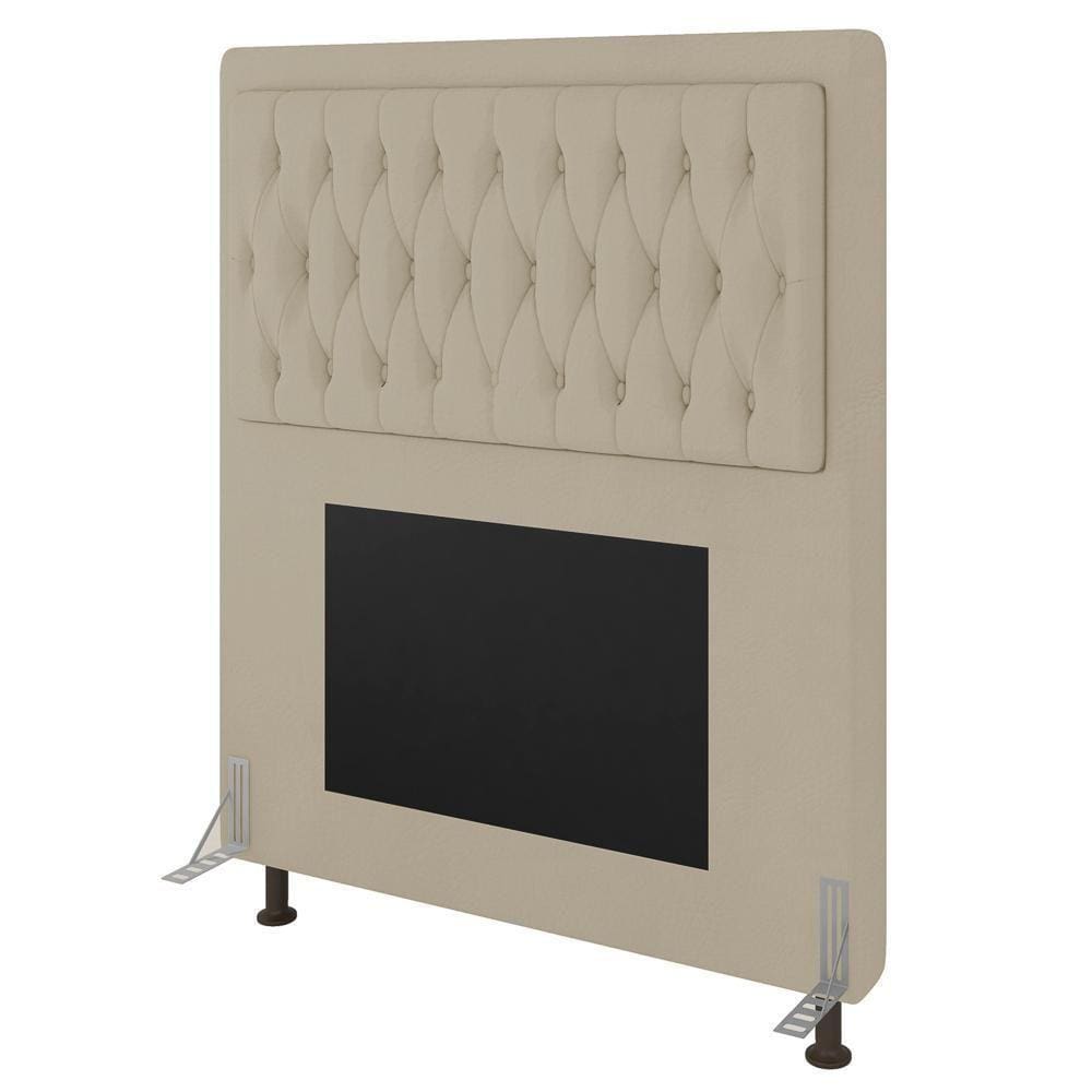 Cabeceira Cama Box Solteiro 90cm D10 Turqueza Corano Bege