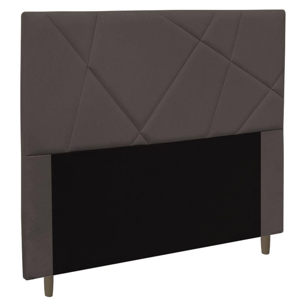 Cabeceira Cama Box Casal Mali 140Cm Veludo Marrom - Abmaza