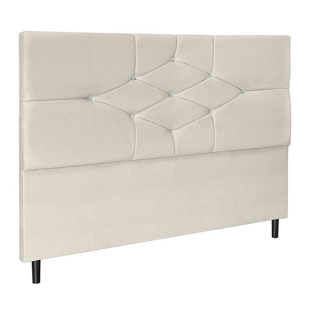 Cabeceira Camboriú Para Cama Box Casal 144 Cm Suede Bege