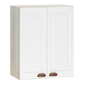 Armário Aéreo 60 Cm 2 Portas Legno Crema Com Branco Pet