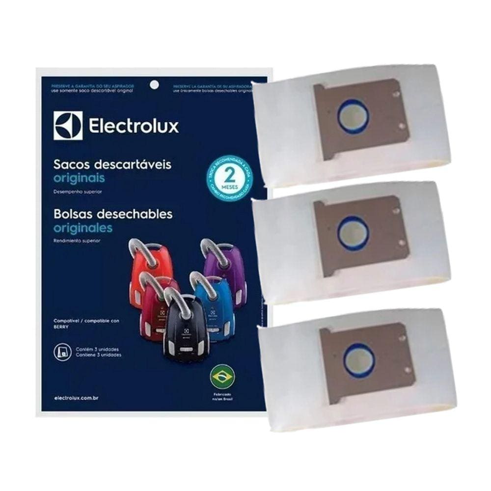 Kit 3 Sacos Desc Aspirador Electrolux Mod Berry