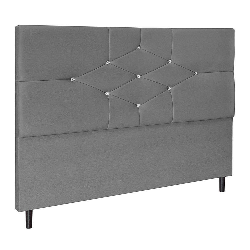 Cabeceira Camboriú Para Cama Box Queen 164 Cm Suede Cinza