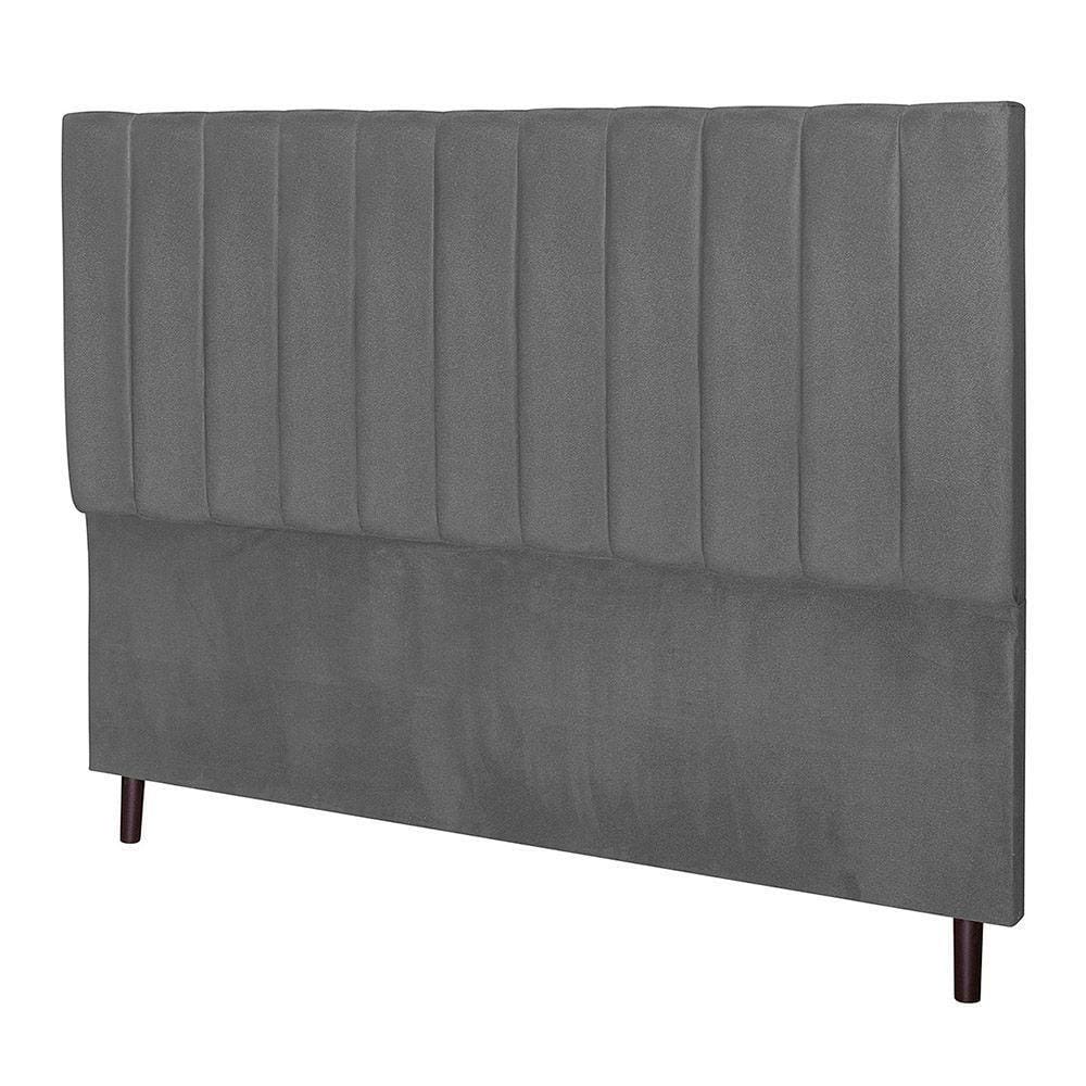 Cabeceira Leblon Para Cama Box Queen 164 Cm Suede Cinza