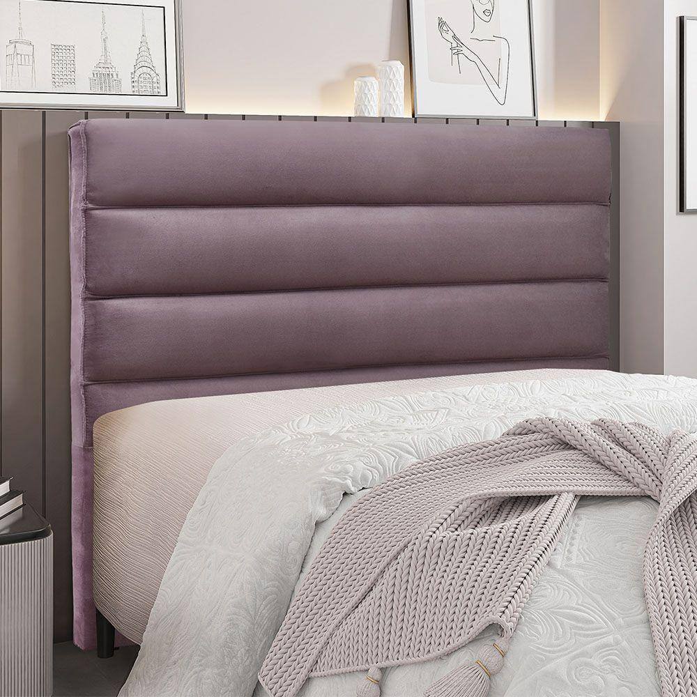 Cabeceira Para Cama Box Queen La Italiana 160Cm Veludo Rosê