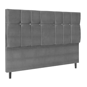 Cabeceira Paris Para Cama Box Queen 164 Cm Suede Cinza
