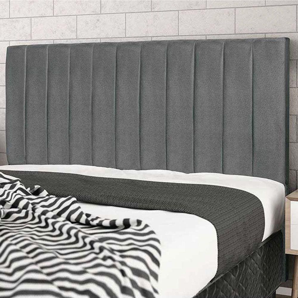 Cabeceira Leblon Para Cama Box Queen 164 Cm Suede Cinza