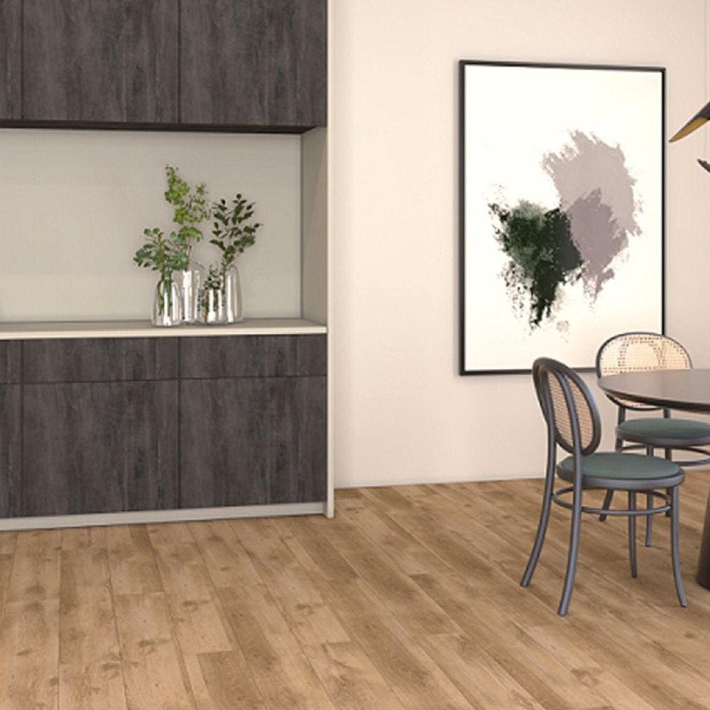 Piso Laminado 135,7x19,7cm Prime Cola Eucafloor - caixa com 2,14m2 - Cacau