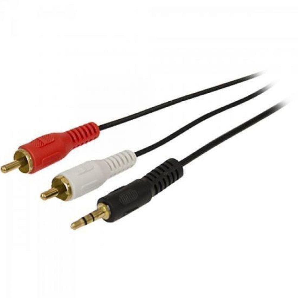 Cabo P2 Estereo X 2 Rca Macho 1,8m Cbrc0009 Preto Storm