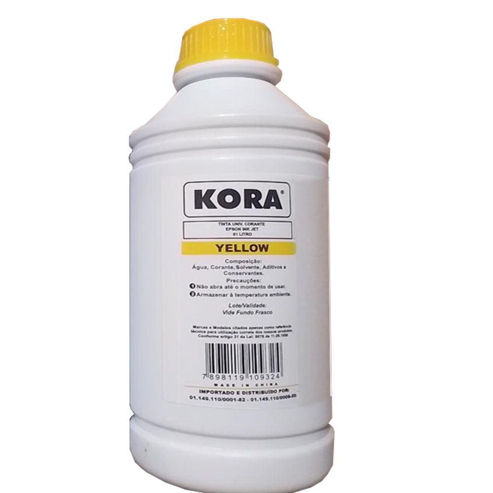 Litro de Tinta Kora Epson Universal Corante Y Yelow Compativel Com Epson L3150 L3250 L355 L365 L375 L395
