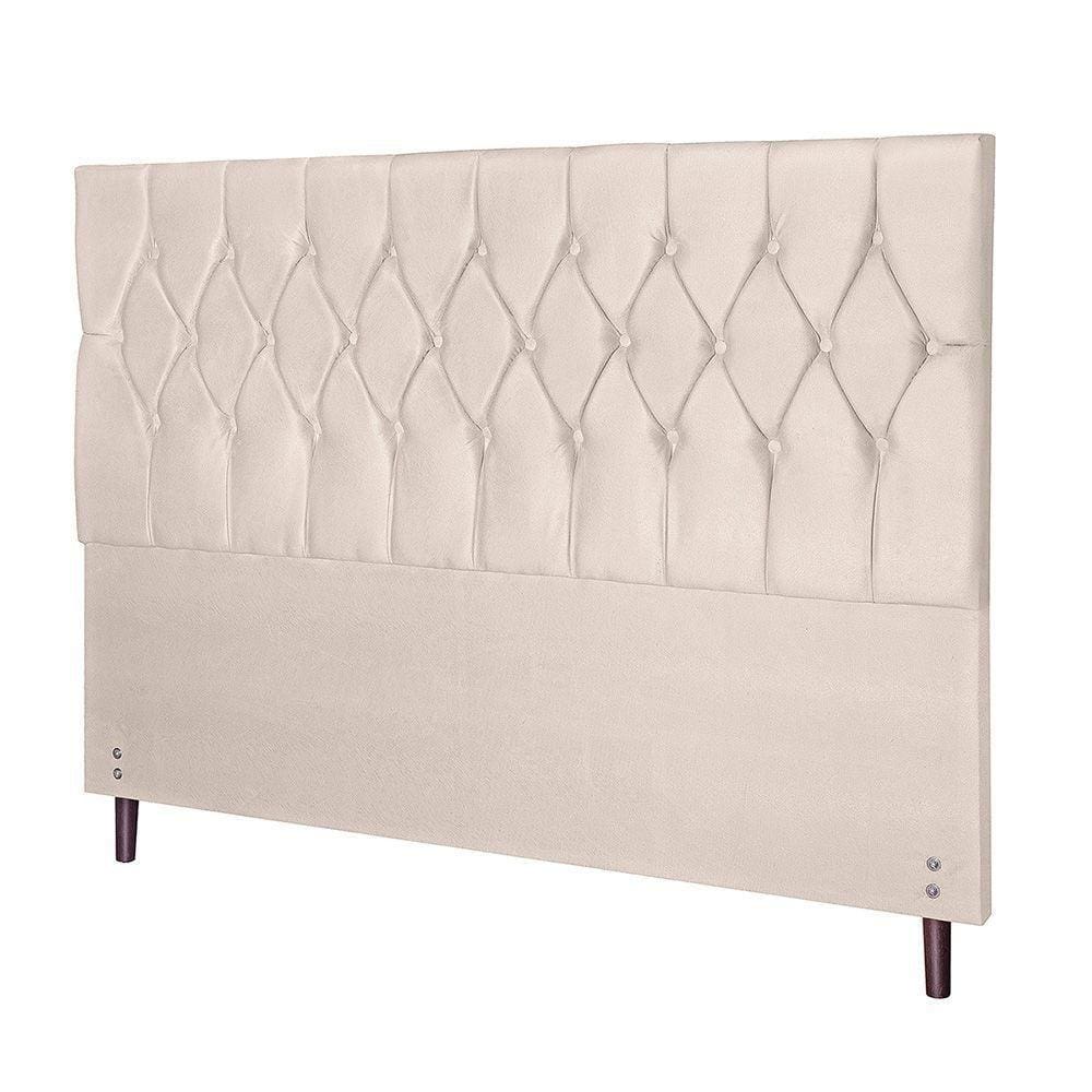 Cabeceira Madri Para Cama Box Casal 144 Cm Suede Bege