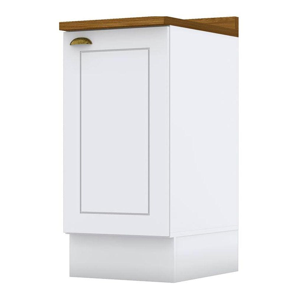 Balcão 1 Porta 40 cm Nova York Branco com Tampo Nature - Henn