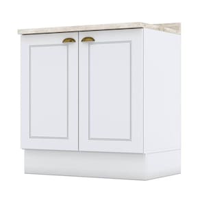 Balcão 2 Portas 80 cm Nova York Branco com Tampo Calcare - Henn