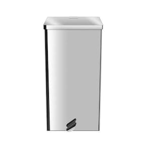 Lixeira Quadrada Pedal Aço Inox 50 Litros Ecobin