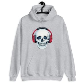 Moletom Canguru Unissex - Skull Caveira com Fone