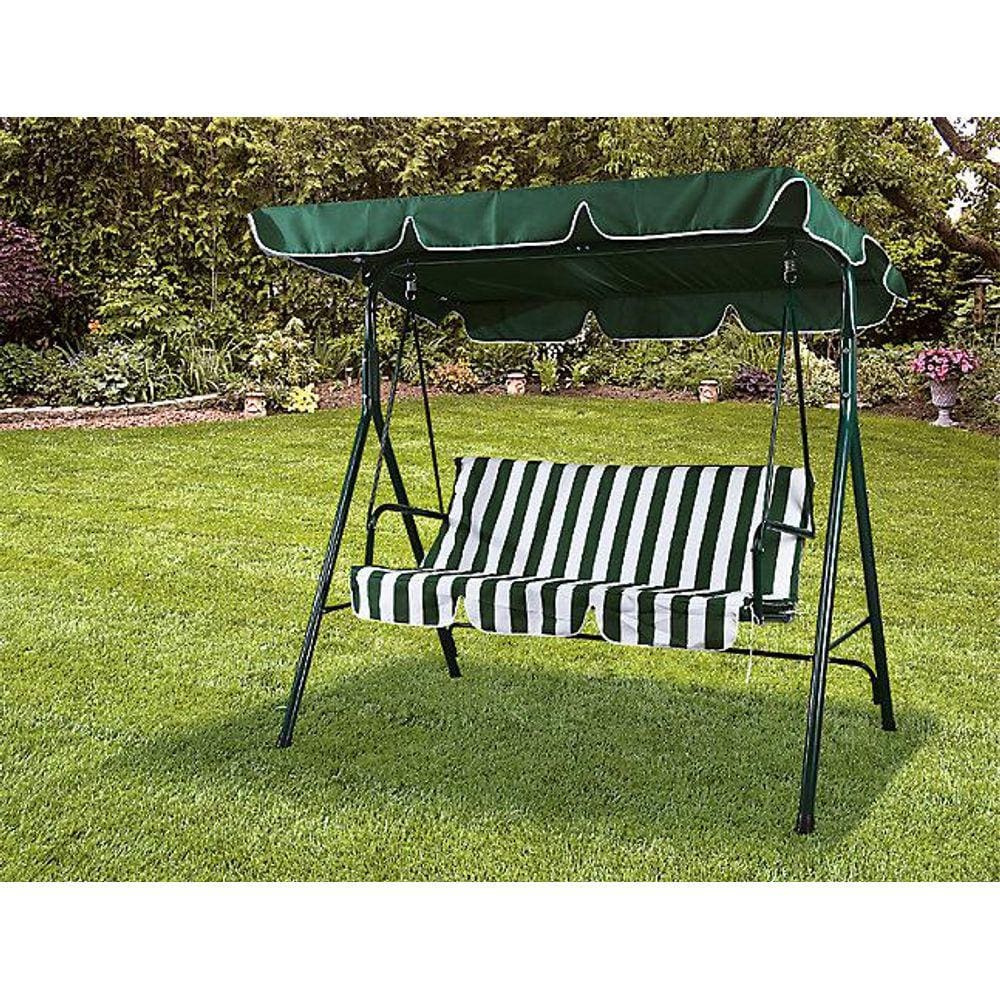 Banco de Balanço 3 Pessoas Listrada Verde 153x170x115cm Just Home Collection