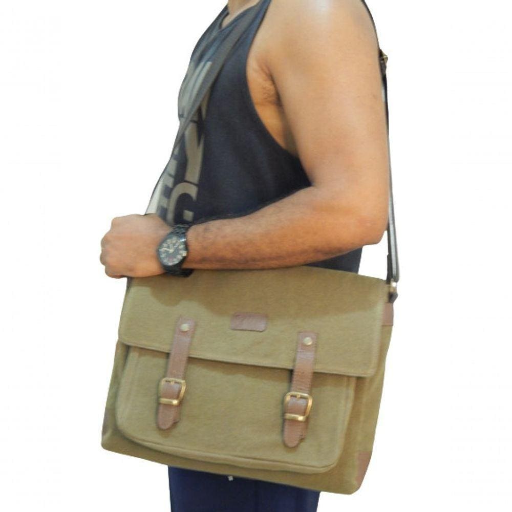 Bolsa Carteiro De Lona Lumi Zup Caqui