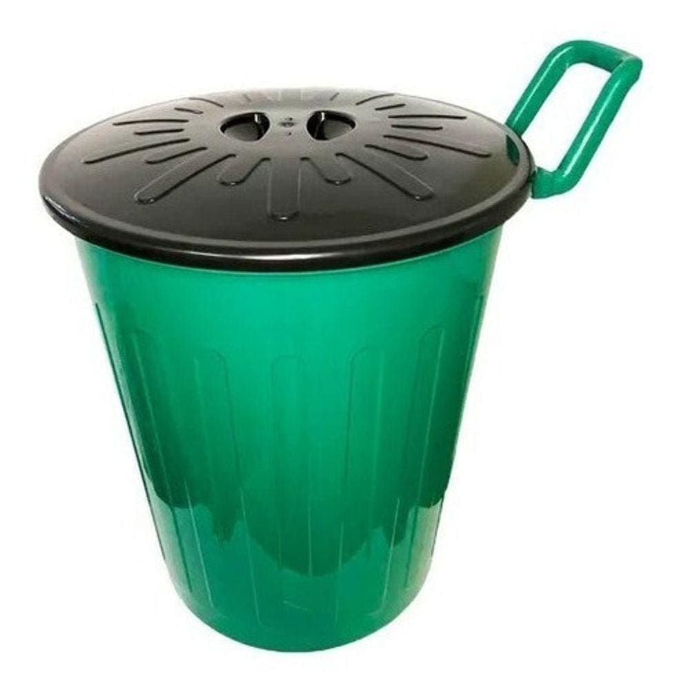 Lixeira Fechada Rodinha 100L Cf100R Verde - Arqplast