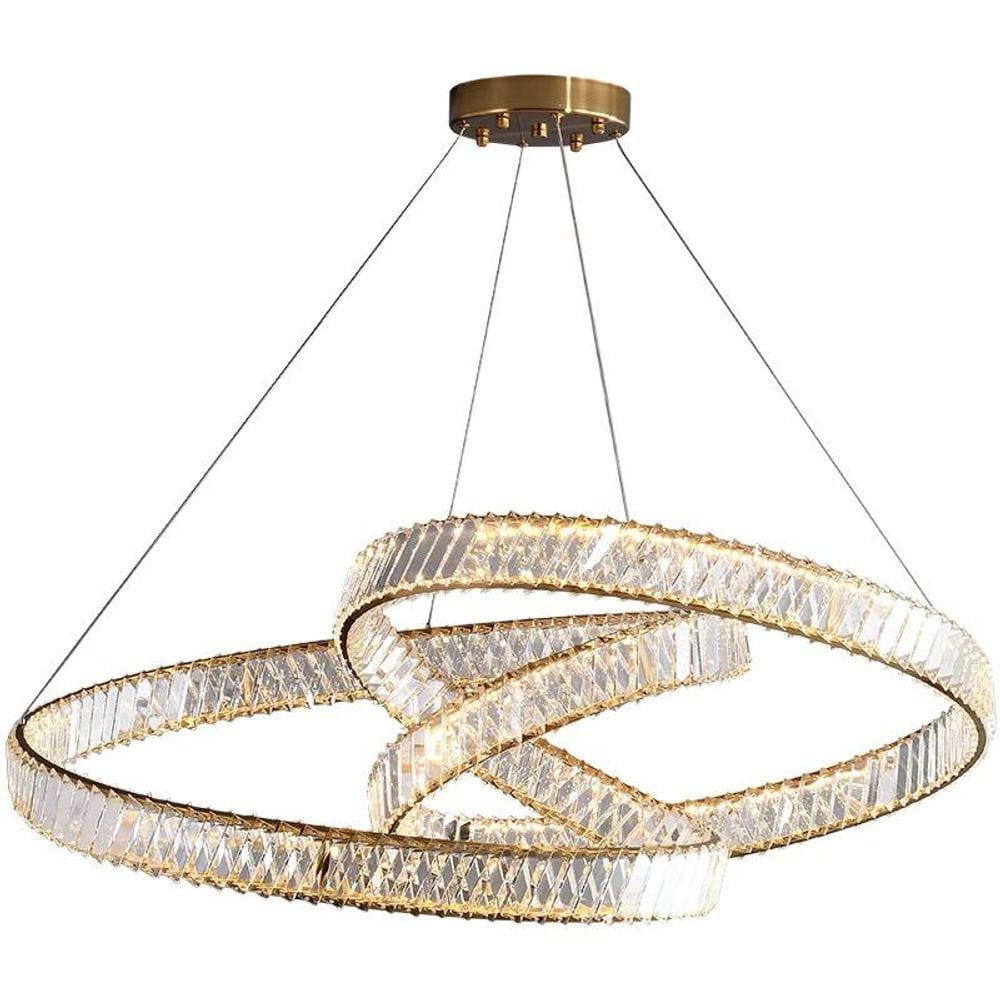 Lustre Pendente em Led 65w 3000k Metal Bronze com Cristal K9