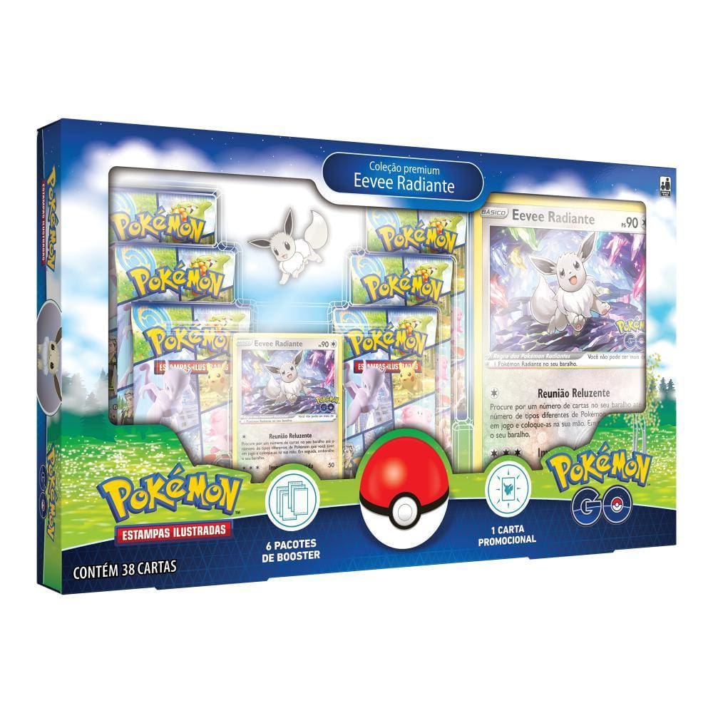 Lata Evoluções de Eevee Herois Espeon V Pokemon TCG Original Copag