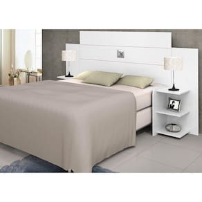 Cabeceira Para Cama Box Casal/Queen 6 Prateleiras Regulável Branco Acapulco J&A Móveis 110x228x36