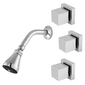 Kit Chuveiro Frio 6cm + 03 Acabamentos Quadrado cromado Padrão Deca