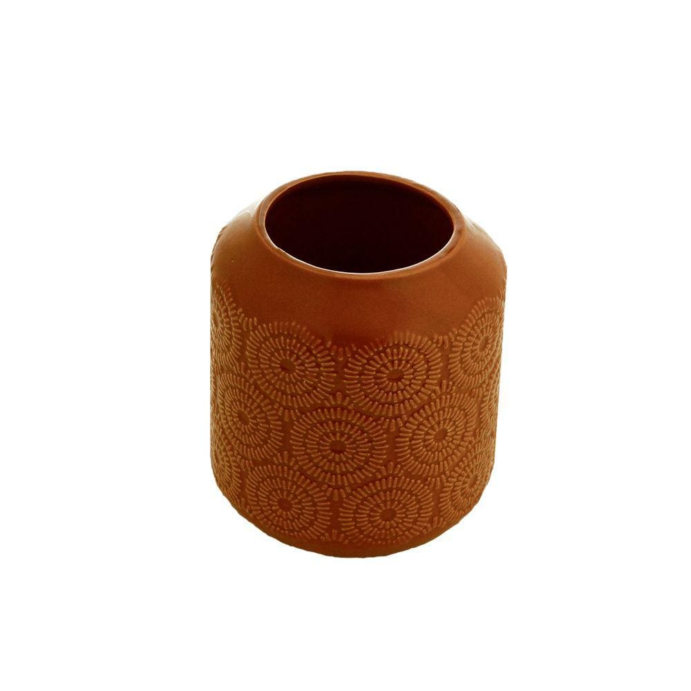 Vaso Decorativo de Porcelana Vermelho 14x13cm Royal Decor
