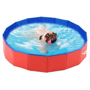 Piscina para Pets Animais de Estimação 80 cm x 20 cm Vermelha VG+