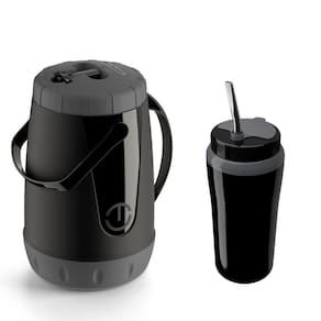 Kit Tererê Garrafa Térmica 2,5l + Copo Térmico 650ml Preto