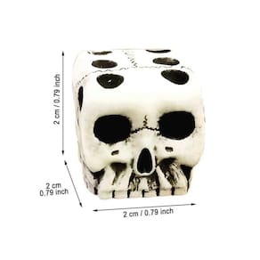 Conjunto 2 Dados Rpg D&D Resina Crânio Esqueleto 6 Lados