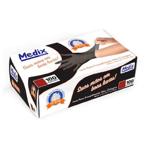 Luva Nitrílica Preta M 100 unidades - Medix