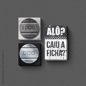 Caiu A Ficha Quadro Com 3 Peças 15Mm Soft Touch