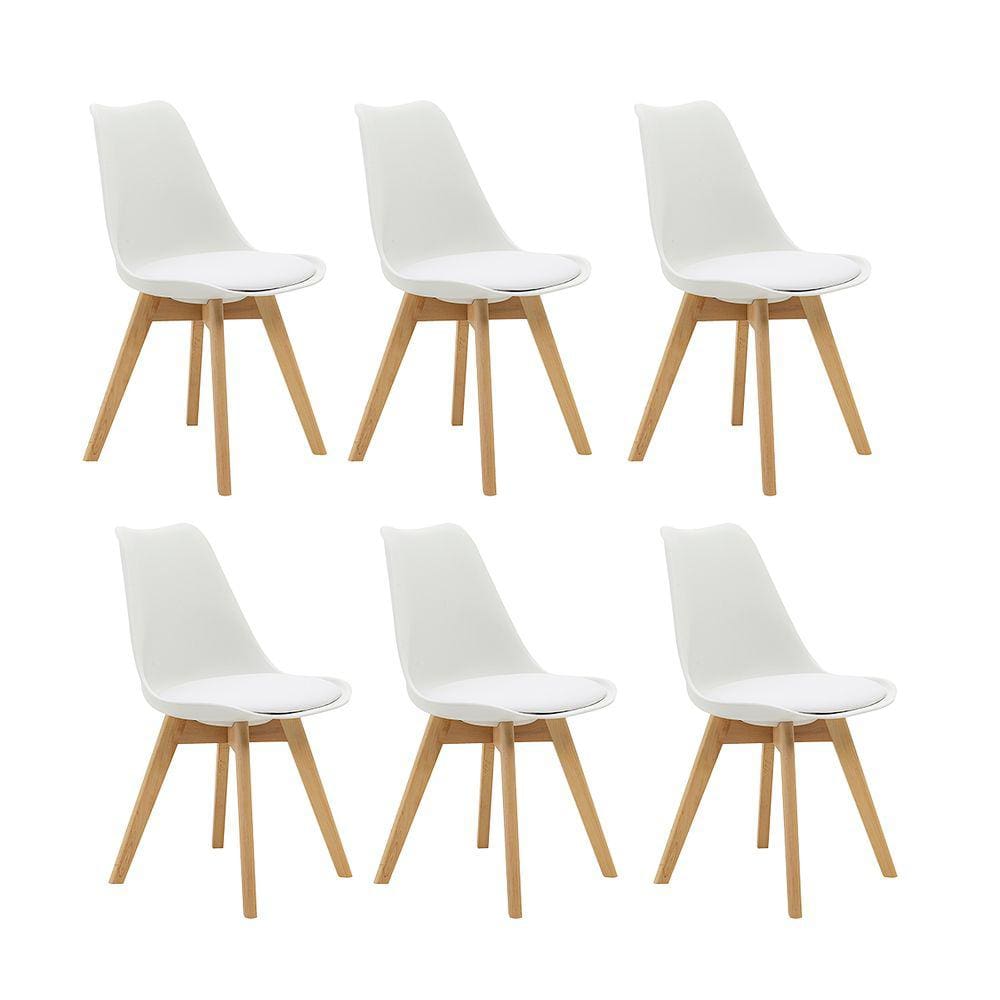 Kit 6 Cadeiras Saarinen Wood Com Estofamento