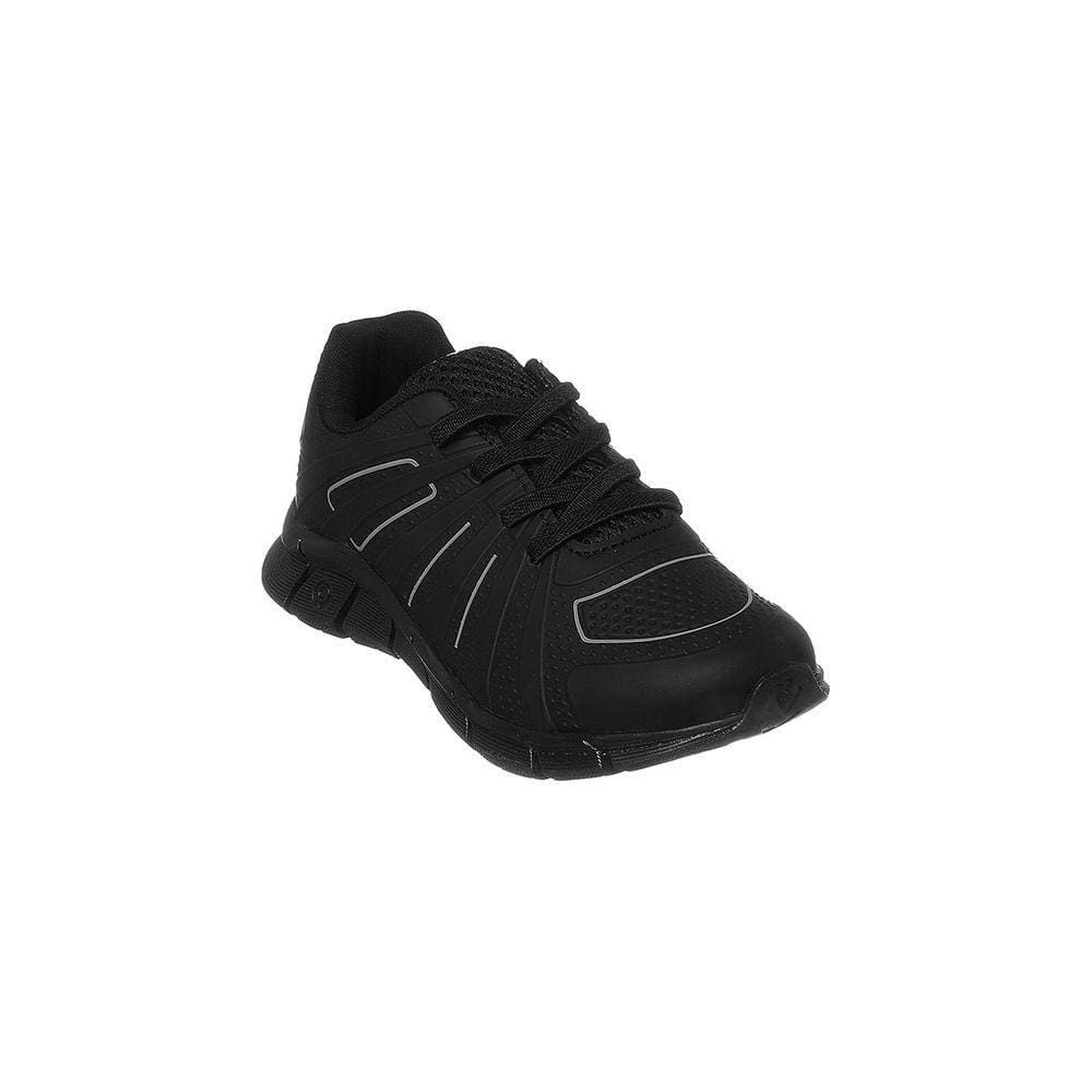 Tênis Infantil Masculino Ortopé Flex Run Calce Fácil Preto e Branco