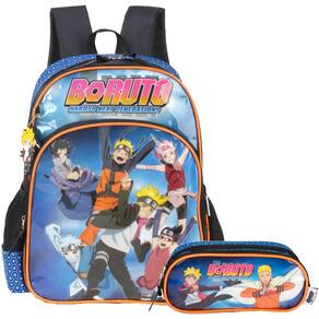 Kit mochila e estojo grande padrão escolar Naruto uzumaki versão