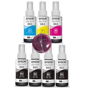 Kit 7 Tintas Epson P/ T664 L365 L565 L375 L395 L380 L220
