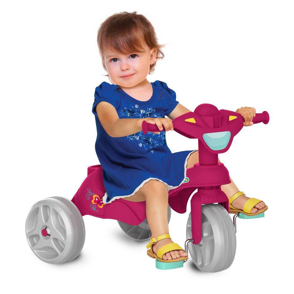 TRICICLO INFANTIL MOTOBAN PASSEIO PREMIUM ROSA - BANDEIRANTES -836