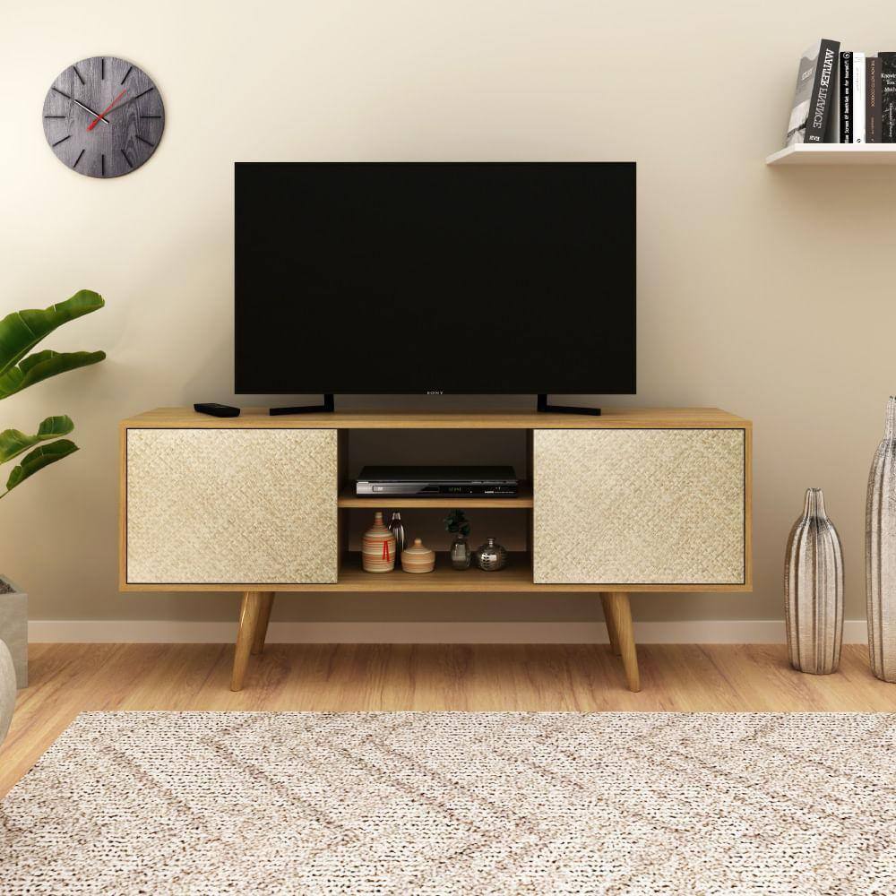 Rack para TV de até 42 com 2 Portas - Natural/Palha