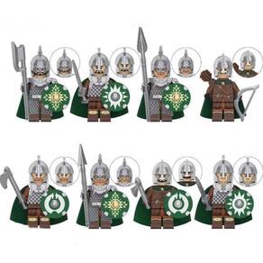 Bonecos Blocos De Montar Exército Guerreiros Medieval Rohan