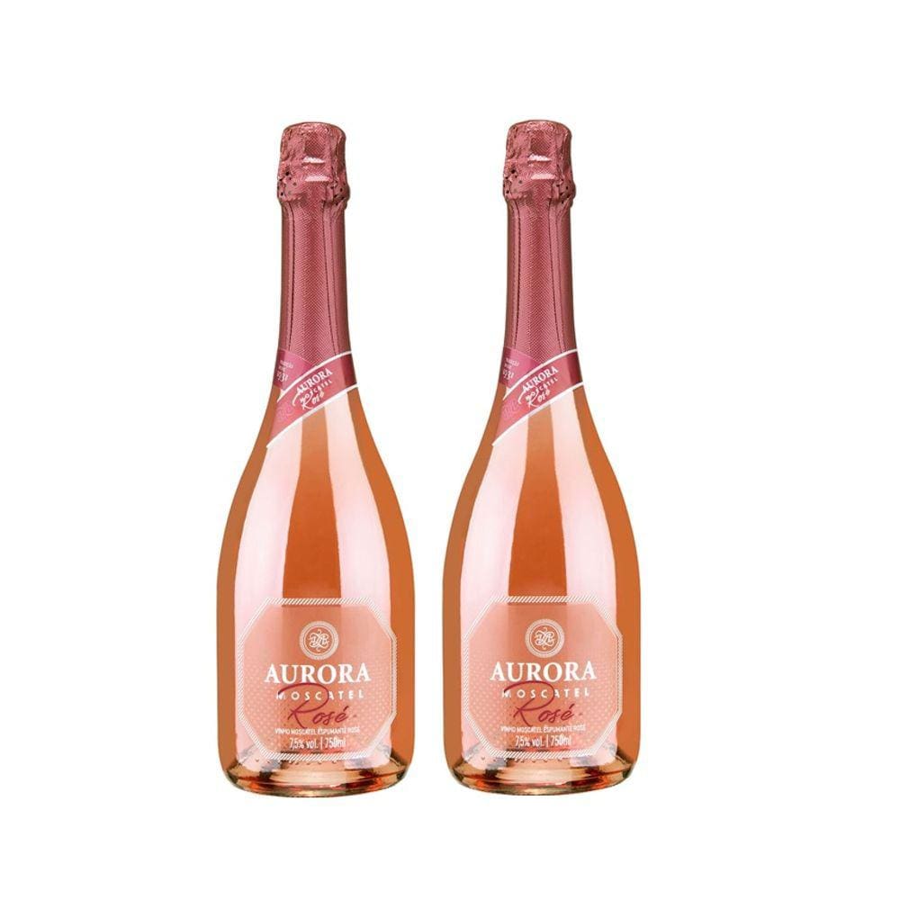 Kit Espumante Aurora Moscatel Rosé 750ml 2 unidades