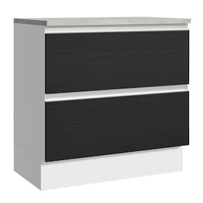 Balcão 80 cm 2 Gavetas Branco/Preto Glamy Madesa
